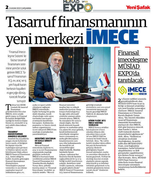 Tasarruf Finansmanının Yeni Merkezi: İMECE