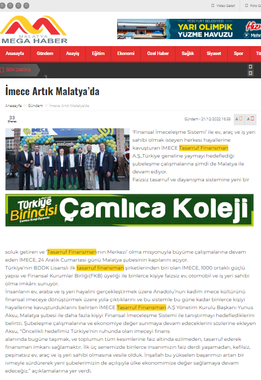 İmece Malatya, İmece finansman, Malatya şubesi, faizsiz finansman, İmece finansal çözümler, İmece tasarruf, İmece Türkiye, Malatya yatırım fırsatları, İmece finansman hizmetleri, Malatya finansmanı, İmece yeni şube, İmece yatırım fır